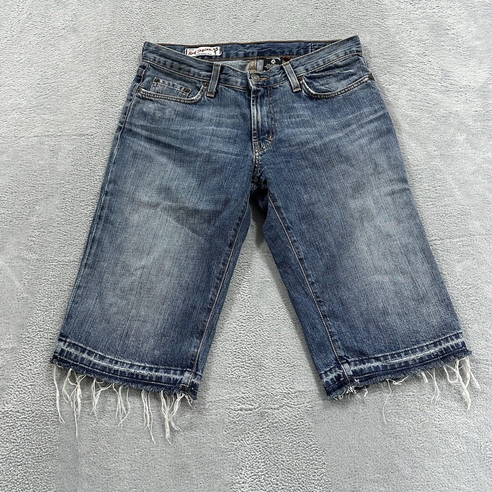 Red Engine Jean Denim Shorts Women 27 Blue Denim Streetwear Y2K